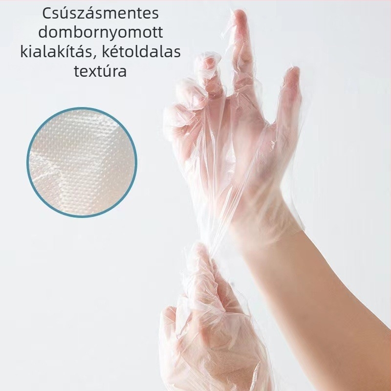 Xinyihe egyszer használatos PE kesztyűk a konyhához, átlátszó, 0,05 mm vastagság, porálló