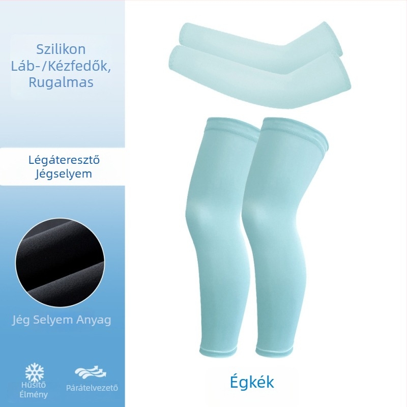 Kültéri kerékpározáshoz szett, ujj- és lábszárcsíkok, lélegző, UV-védelem, rugalmas, uniszex gyerekeknek