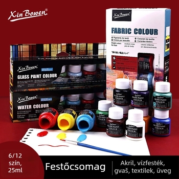 Xin Bowen festékkészlet – olaj-, akril-, akvarell- és gouache festékek; dobozban csomagolva; kapacitás: 25 ml; festéshez.