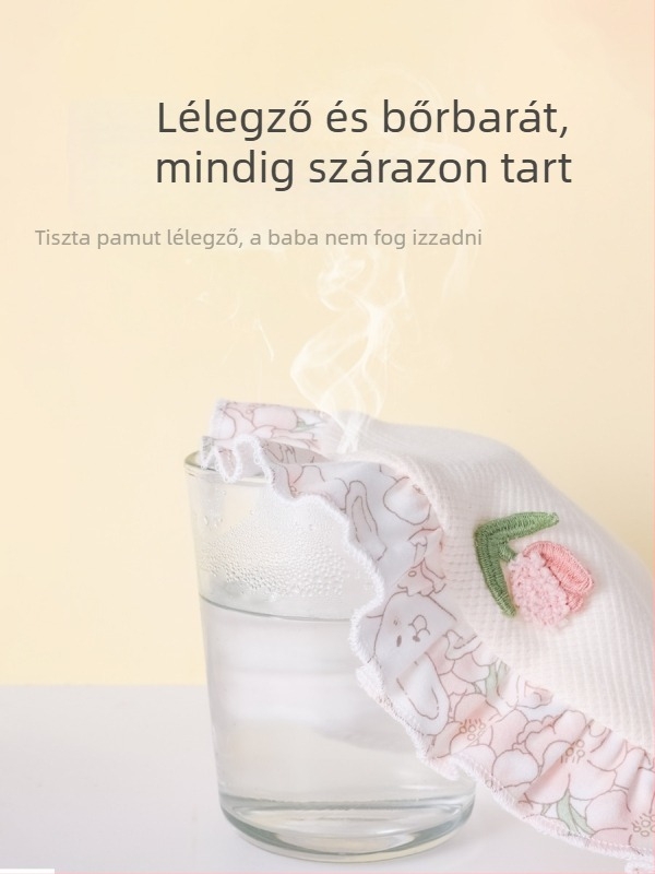 Baba háromszög alakú bib – pamut, vízálló, uniszex, mintázat mesefigurák/virágok, 0-1 év