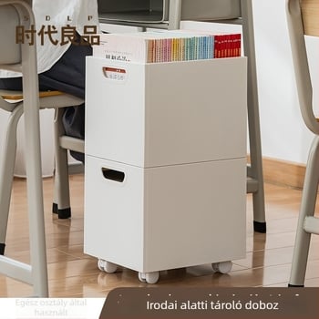 Íróasztal alatti mozgó műanyag könyvespolc görgőkkel, SD-3829, műanyag, 0,8 kg, 24 db/csomag