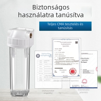 Elülső szerelésű négyportos szűrőüveg, PP gyapot, aktív szén és ultrafiltrációs membrán, réz porttal