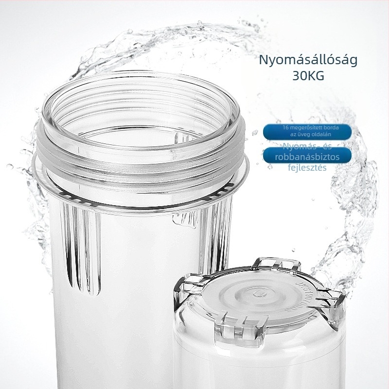 Elülső szerelésű négyportos szűrőüveg, PP gyapot, aktív szén és ultrafiltrációs membrán, réz porttal