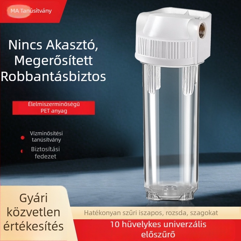 Elülső szerelésű négyportos szűrőüveg, PP gyapot, aktív szén és ultrafiltrációs membrán, réz porttal
