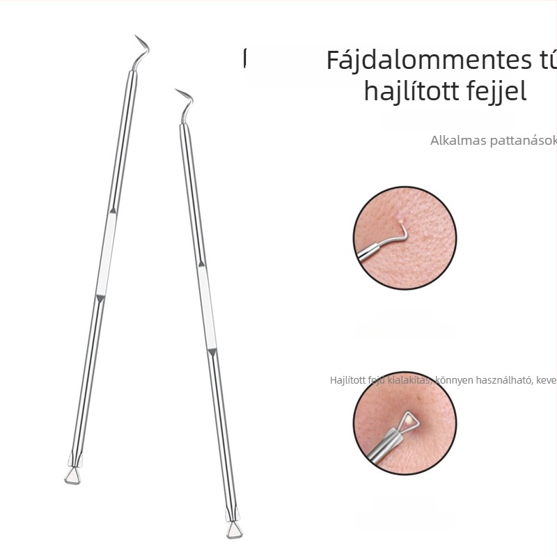Akne tűkészlet pattanások kipréseléséhez – Kezdőbarát arctisztító eszköz, rozsdamentes acél