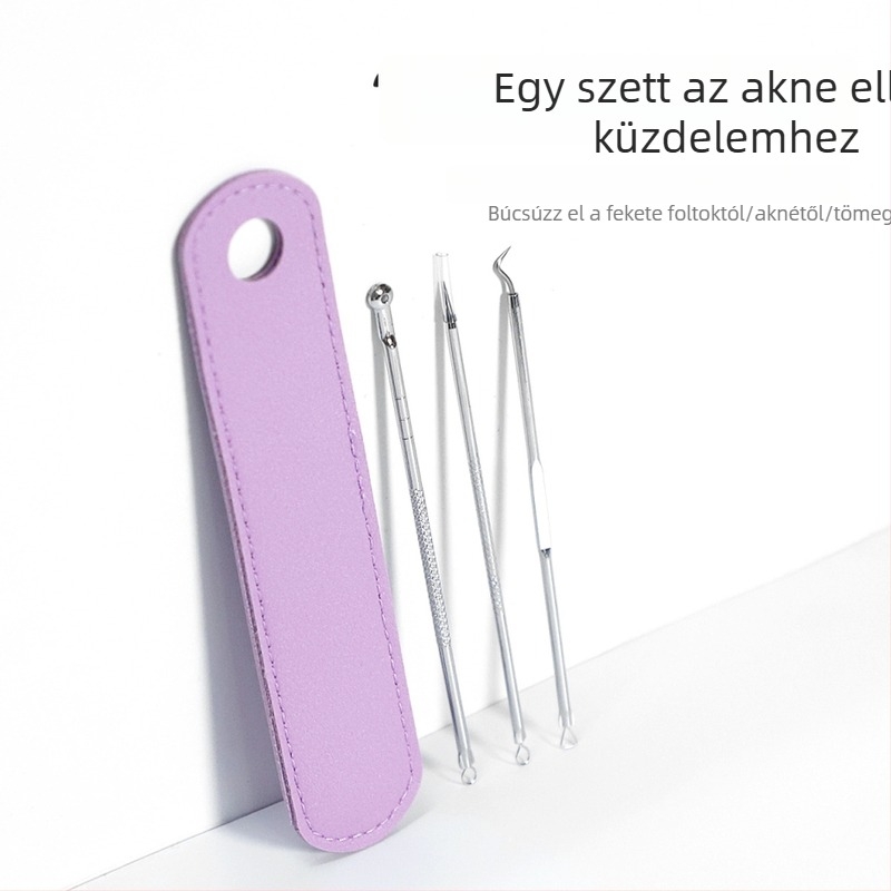 Akne tűkészlet pattanások kipréseléséhez – Kezdőbarát arctisztító eszköz, rozsdamentes acél