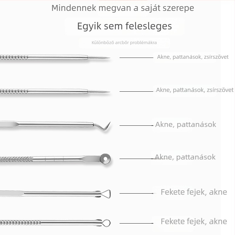 Sandi Yipin mitesszer-tű készlet, 4 darabos, kétoldalas fejjel, rozsdamentes acélból, a mitesszerek eltávolítására, tároló dobozzal