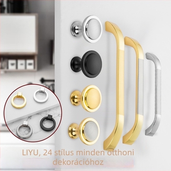 Liyu szekrényfogantyú, cinkötvözet, egylyukas kialakítás, modern minimalist stílus, szekrényajtókhoz és fiókokhoz