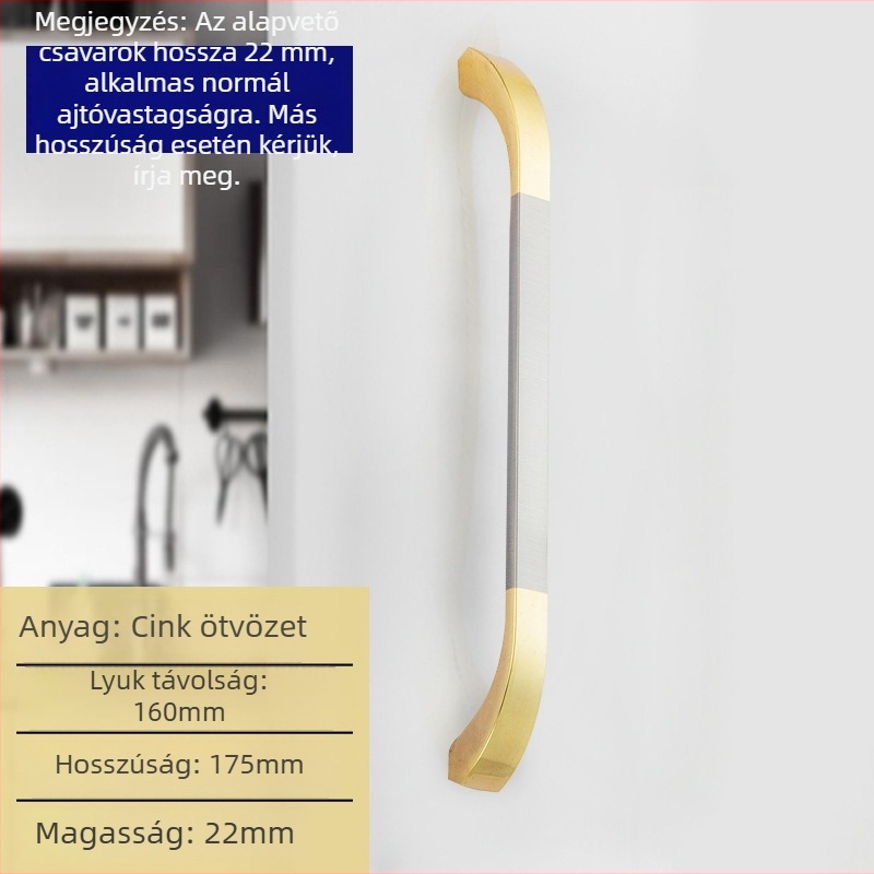 Liyu szekrényfogantyú, cinkötvözet, egylyukas kialakítás, modern minimalist stílus, szekrényajtókhoz és fiókokhoz