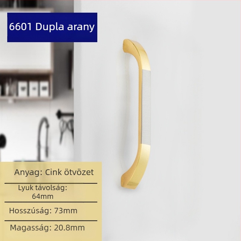 Liyu szekrényfogantyú, cinkötvözet, egylyukas kialakítás, modern minimalist stílus, szekrényajtókhoz és fiókokhoz