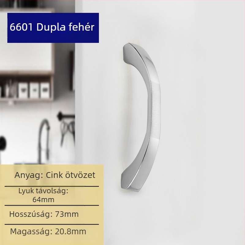 Liyu szekrényfogantyú, cinkötvözet, egylyukas kialakítás, modern minimalist stílus, szekrényajtókhoz és fiókokhoz