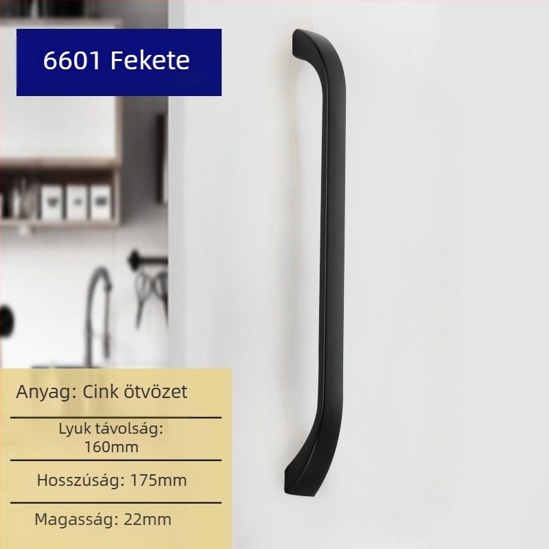 Liyu szekrényfogantyú, cinkötvözet, egylyukas kialakítás, modern minimalist stílus, szekrényajtókhoz és fiókokhoz