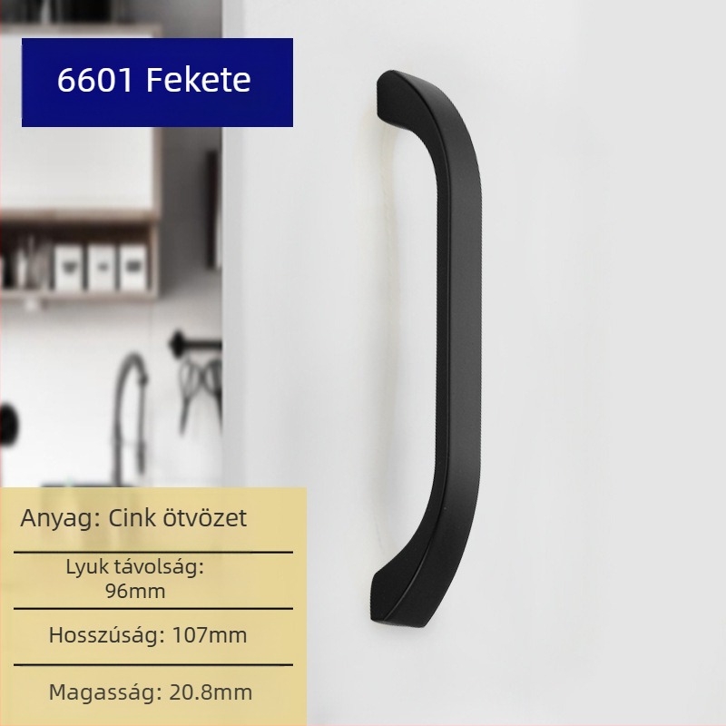 Liyu szekrényfogantyú, cinkötvözet, egylyukas kialakítás, modern minimalist stílus, szekrényajtókhoz és fiókokhoz
