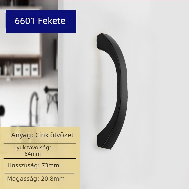 Liyu szekrényfogantyú, cinkötvözet, egylyukas kialakítás, modern minimalist stílus, szekrényajtókhoz és fiókokhoz