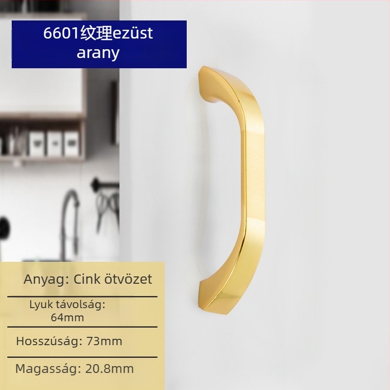 Liyu szekrényfogantyú, cinkötvözet, egylyukas kialakítás, modern minimalist stílus, szekrényajtókhoz és fiókokhoz