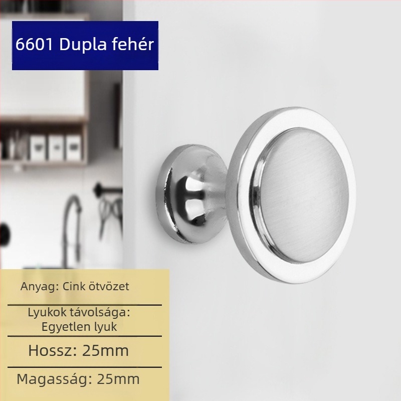 Liyu szekrényfogantyú, cinkötvözet, egylyukas kialakítás, modern minimalist stílus, szekrényajtókhoz és fiókokhoz