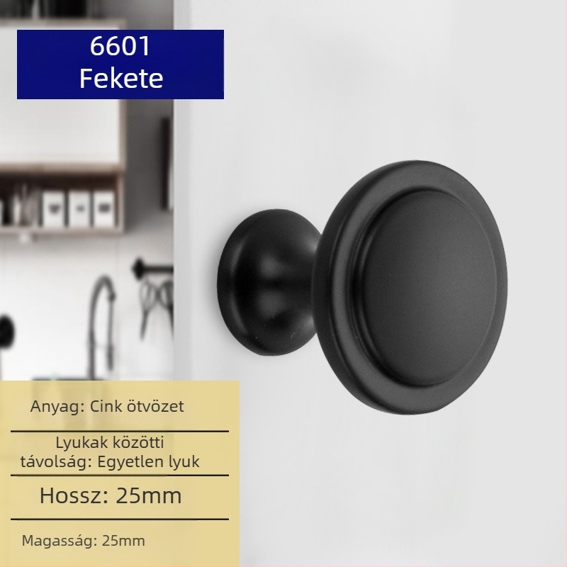 Liyu szekrényfogantyú, cinkötvözet, egylyukas kialakítás, modern minimalist stílus, szekrényajtókhoz és fiókokhoz