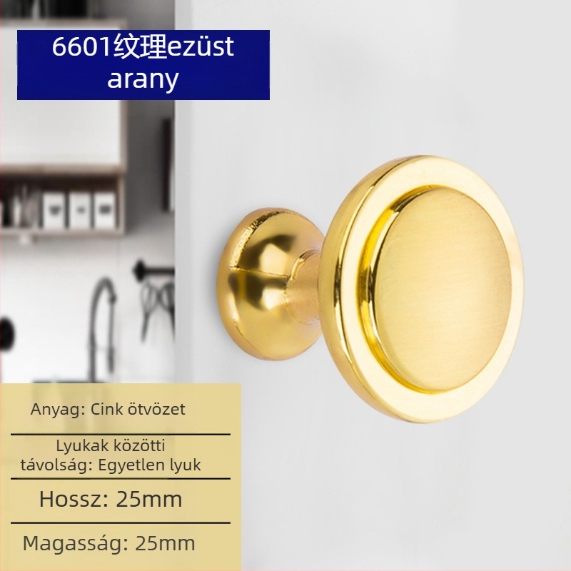 Liyu szekrényfogantyú, cinkötvözet, egylyukas kialakítás, modern minimalist stílus, szekrényajtókhoz és fiókokhoz