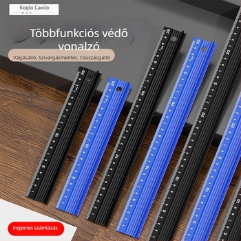 Cassiolo alumínium ötvözetes vonalzó – vastag test, védő él, rajz útmutató