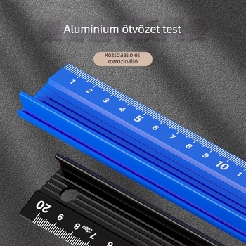 Cassiolo alumínium ötvözetes vonalzó – vastag test, védő él, rajz útmutató