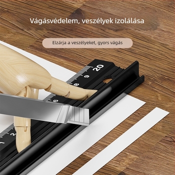 Cassiolo alumínium ötvözetes vonalzó – vastag test, védő él, rajz útmutató