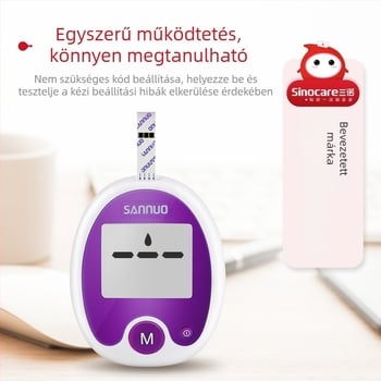 Sannuo vércukormérő kódmentes, műanyag test, tartalmaz tesztcsíkokat