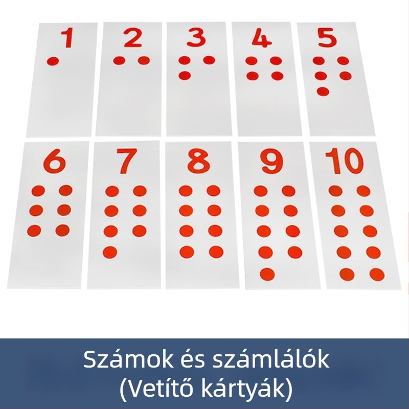 Montessori matematika tanulóeszközök: számok és chipek az idő előtti neveléshez, fa játék, 3–6 éveseknek, szellemi fejlődés, kézzel végzett tanulás, interaktív játék, szülő-gyerek kommunikáció
