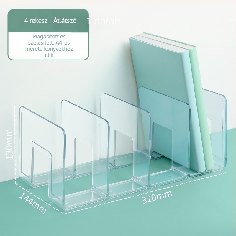 Hua Jie H990 műanyag könyvállvány elválasztó panelek – asztali irattároló és könyv tároló