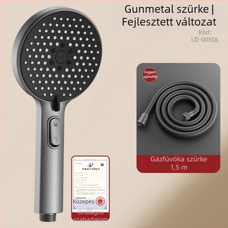 Nyomásos zuhanyfej készlet permetező és masszázs funkcióval, ABS anyagból, márka Home rhyme