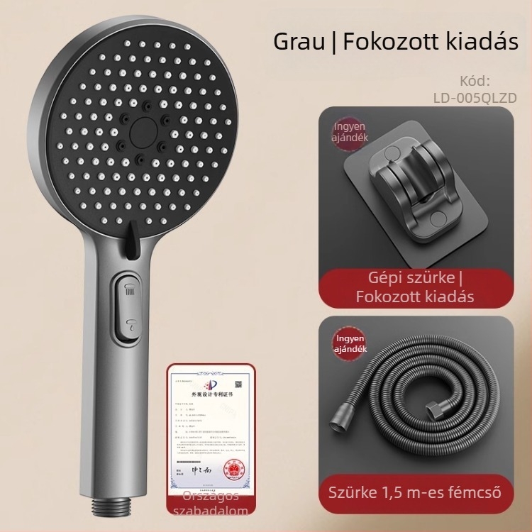 Nyomásos zuhanyfej készlet permetező és masszázs funkcióval, ABS anyagból, márka Home rhyme