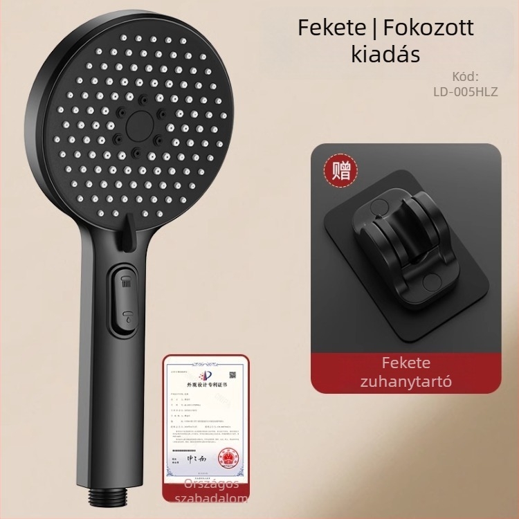 Nyomásos zuhanyfej készlet permetező és masszázs funkcióval, ABS anyagból, márka Home rhyme