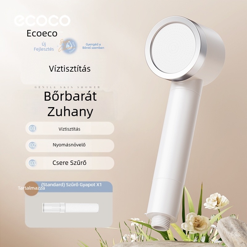 ecoco nyomás alatti zuhanyfej - ABS, kerek, beépített telepítés, eső funkció