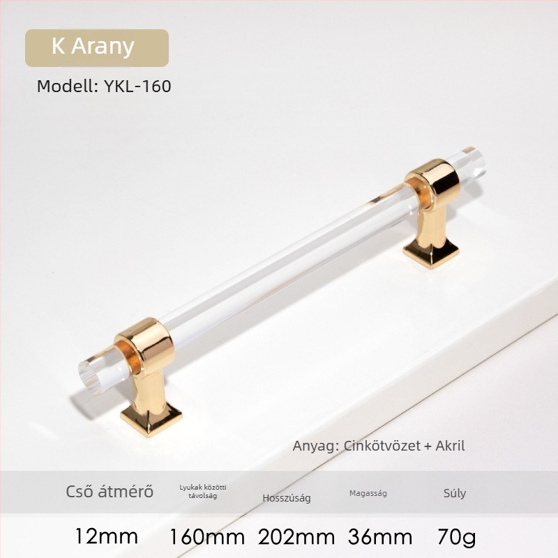 Szekrényajtó fogantyú – Modell 96 • Anyagok: akril, cink ötvözet • Stílus: modern minimalist • Alkalmazási terület: szekrényajtók