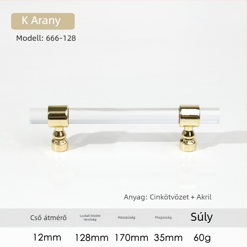 Szekrényajtó fogantyú – Modell 96 • Anyagok: akril, cink ötvözet • Stílus: modern minimalist • Alkalmazási terület: szekrényajtók