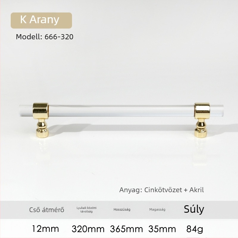 Szekrényajtó fogantyú – Modell 96 • Anyagok: akril, cink ötvözet • Stílus: modern minimalist • Alkalmazási terület: szekrényajtók