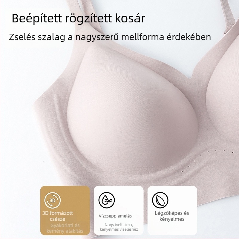 Push-up sima varrat nélküli melltartó nőknek, 3/4 kosár, oldalsó összegyűjtés, szoptatásbarát, kényelmes, nylon anyag