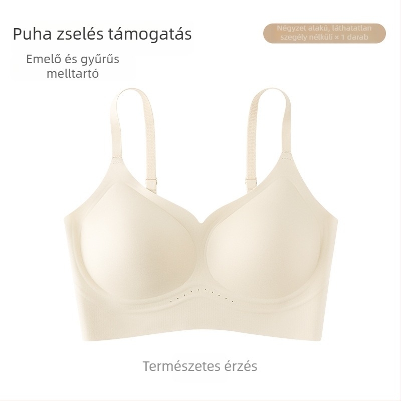 Push-up sima varrat nélküli melltartó nőknek, 3/4 kosár, oldalsó összegyűjtés, szoptatásbarát, kényelmes, nylon anyag