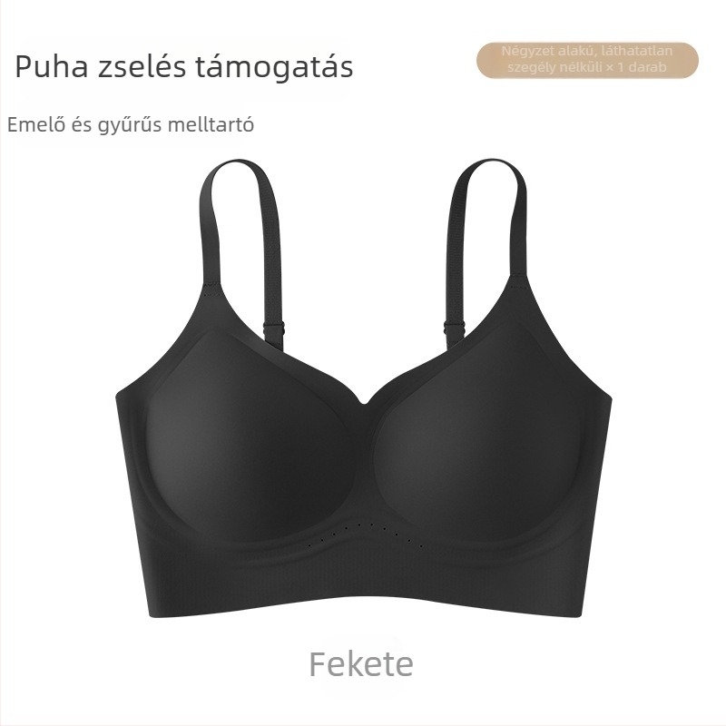 Push-up sima varrat nélküli melltartó nőknek, 3/4 kosár, oldalsó összegyűjtés, szoptatásbarát, kényelmes, nylon anyag