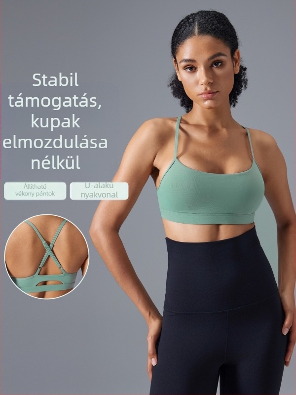 Fitnesz Push-Up sportmelltartó, ütésálló, állítható vállpántok, keresztezett hát, légáteresztő, jóga