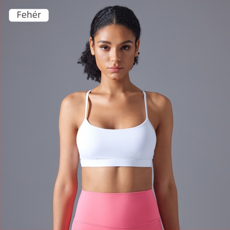Fitnesz Push-Up sportmelltartó, ütésálló, állítható vállpántok, keresztezett hát, légáteresztő, jóga