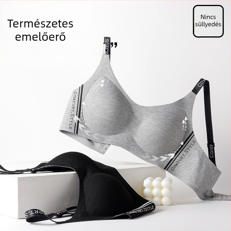 Nylon sportmelltartó, 3/4 kosár, vékony formázott kosár, szivacsos bélés, rögzített dupla vállpántok, hátul három sor zárókapocs, funkciók: gyűjtés, nyom nélkül illeszkedés, kényelem