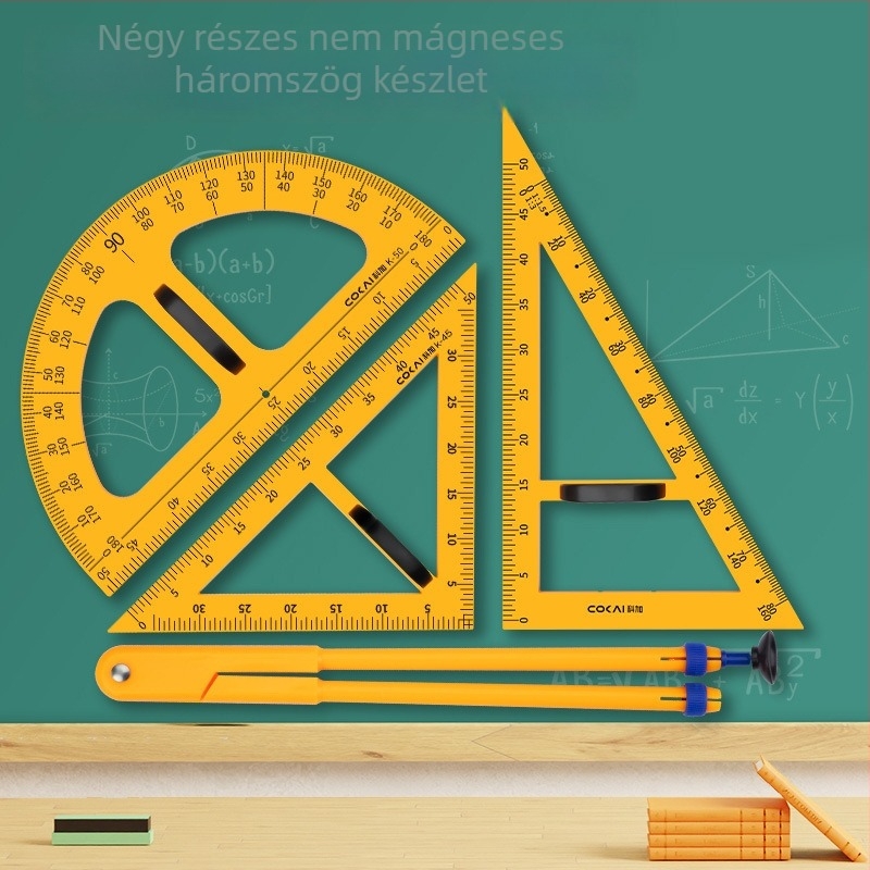 Oktatási mágneses háromszög készlet – műanyag, modell JXDCZ, márka Liangzhi, körök rajzolásához a táblán