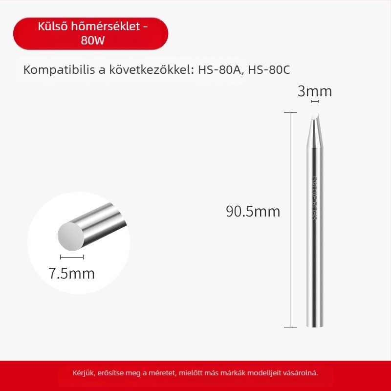 Ólmentes forrasztófej, magas teljesítményű sorozat, 80–1000W, oxigénmentes réz alap