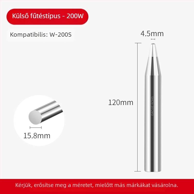 Ólmentes forrasztófej, magas teljesítményű sorozat, 80–1000W, oxigénmentes réz alap