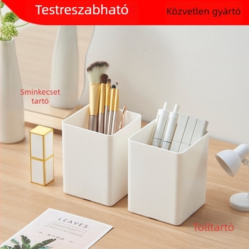 Asztali tároló doboz beépített osztályozó rekeszekkel irodai kellékek és kozmetikumok számára, A4 dokumentumrögzítő állvány, műanyag, modell 3062, 2 l kapacitás