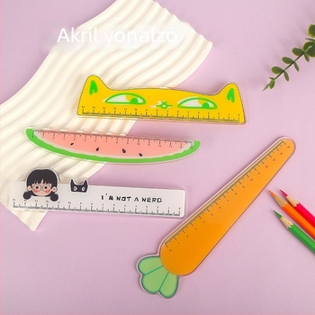 Akril vonalzó, többfunkciós vázlat eszköz állatmotívummal, modell Ruler 003, csomagolás zacskóban, testreszabás elérhető, logó nyomtatás tartalmazva