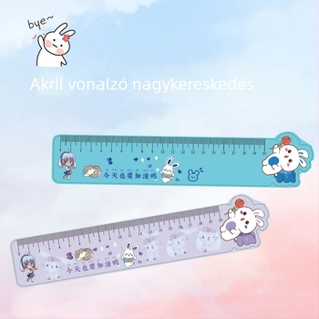Akril vonalzó, többfunkciós vázlat eszköz állatmotívummal, modell Ruler 003, csomagolás zacskóban, testreszabás elérhető, logó nyomtatás tartalmazva