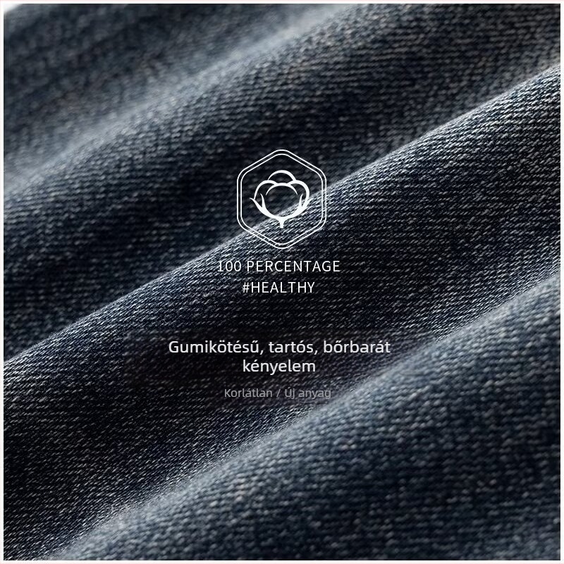 Férfi farmernadrág – Slim fit, egyenes szabás, pamut denim, mosott, négy évszakra