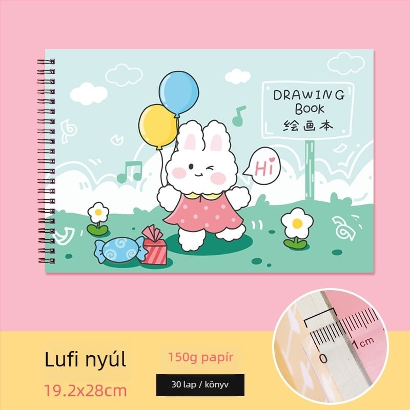 Rajzfüzet – aranyos nyuszi és lusta macska, téma tanári jutalom (Minta: YH-A4; Borító: papír; Kötéssel: szabad lapok; Papír anyag: skiccpapír; 150 gsm; Tömeg: ~298 g; Stílus: 23169906718)