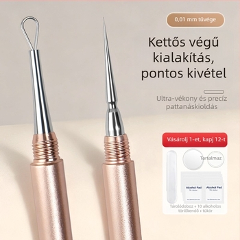 Csavarható fedelű pattanás tű – rozsdamentes acélból, általános használatra (Anyag: rozsdentes acél; Márka: Hong Kong Ya; Használat: Általános)